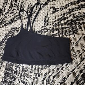 Helmut Lang Black Bralette with Double Spaghetti Straps